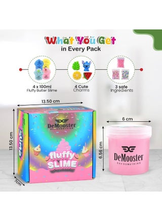 Slime Kit for Kids Fluffy Butter Slime for Girls and Boys Non Sticky Soft Cloud Slime- Perfect for Party Favors & Giveaways & Birthday Return Gift for Kids pack 4 (4x100ml with charms) - view 2